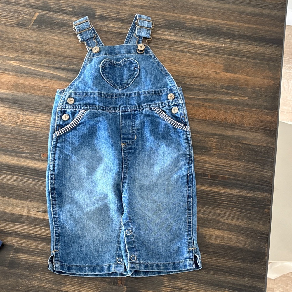 Old Navy Kids Denim Overalls with Heart Detail